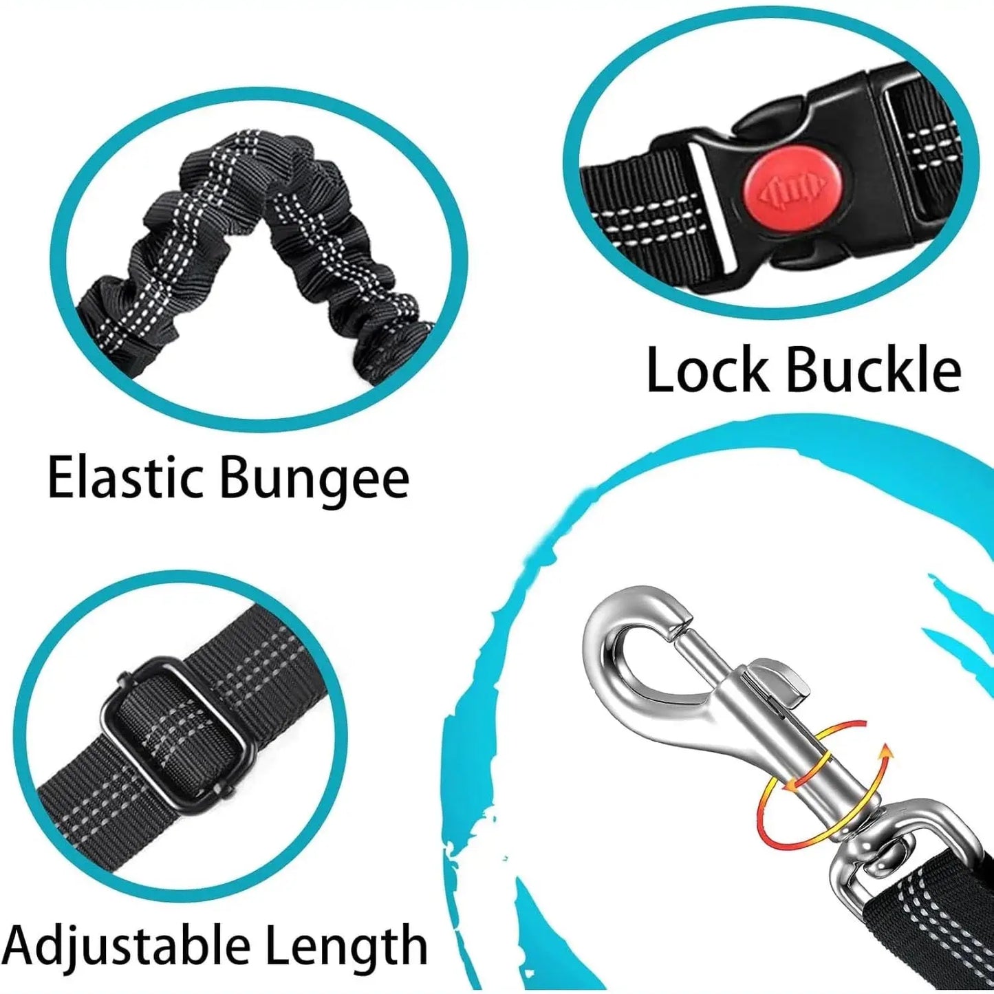 No More Jumping around – Adjustable Dog Car Seat Belt with Dual Fixing Design for Safe & Comfortable Car Rides