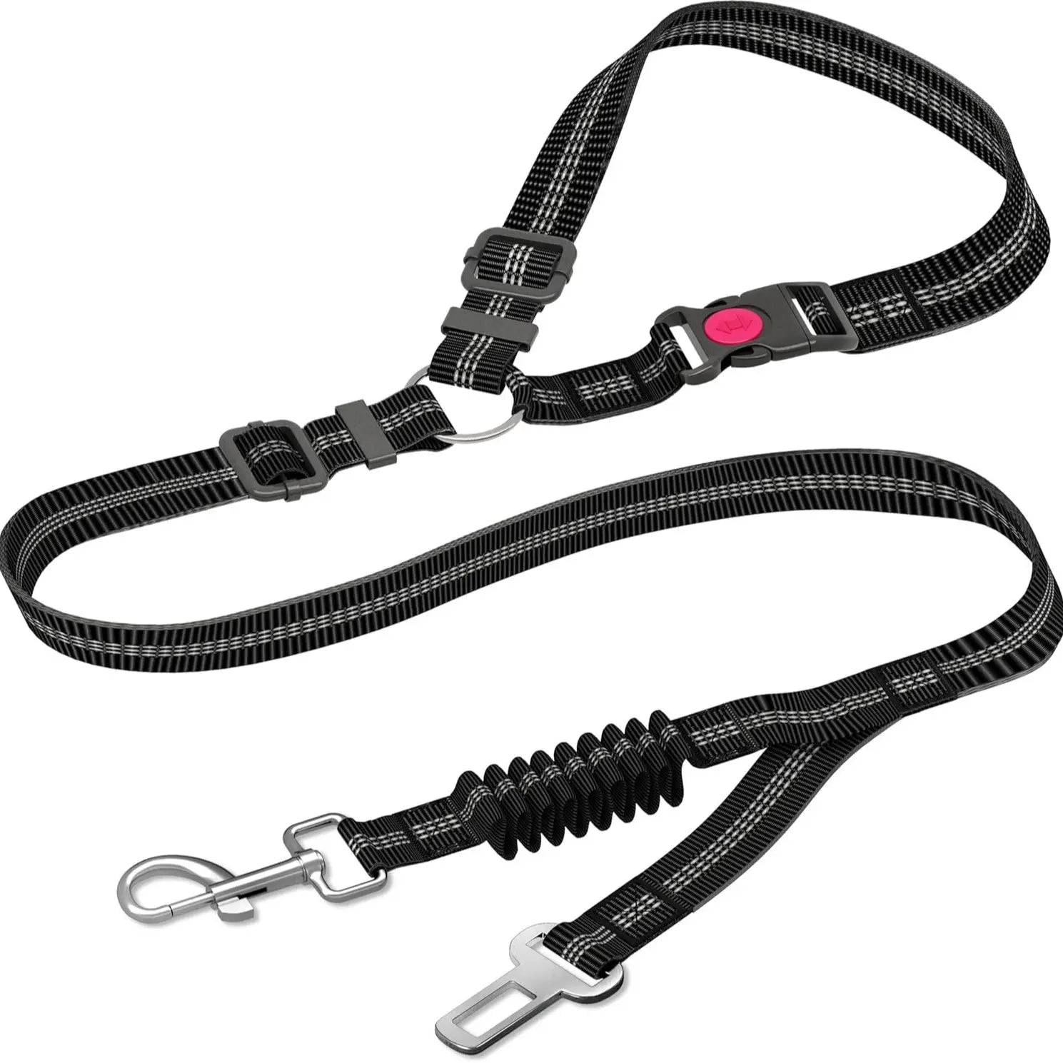 No More Jumping around – Adjustable Dog Car Seat Belt with Dual Fixing Design for Safe & Comfortable Car Rides
