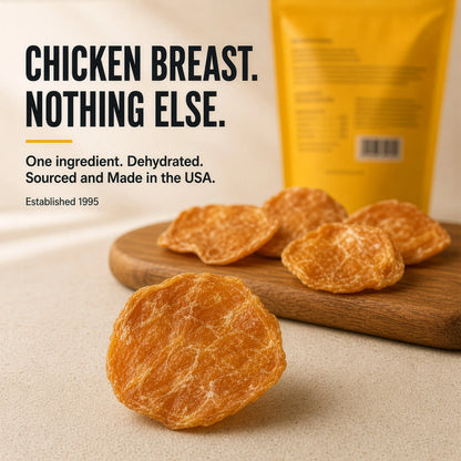 Sitstay Chicken Chips | Single Ingredient Dog Treats | 100% Real Chicken Breast | Made in USA (Colorado)