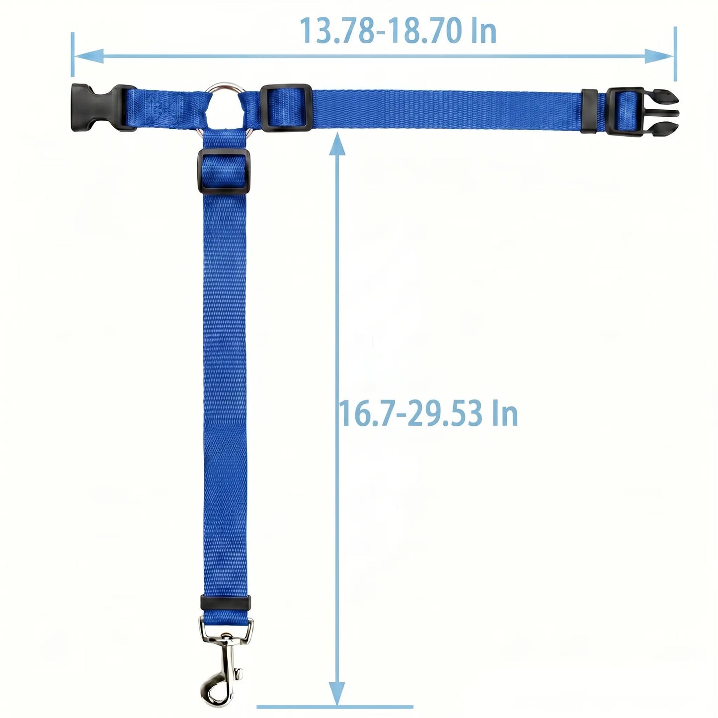 Dog Car Safety Harness Straps Blue, Length Adjustable Pet Safety Leash for Suvs Cars Trucks, Universal Fit Pet Travel Accessory Dual LED Retractable Bite Resistant Inflatable Balls Set Chew Outdoor Interactive Bungee Toy