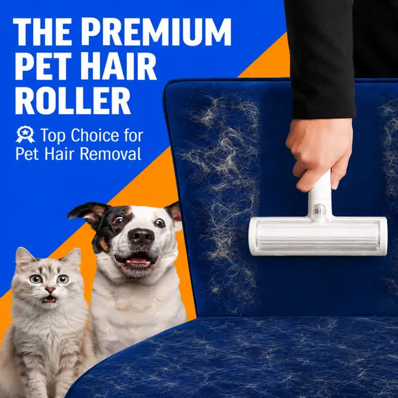 White Pet Hair Removal Roller – 20 Cm Wide Reusable Lint & Fur Cleaner for Sofas, Carpets, Bedding & Pet Mats – Easy One‑Touch Empty Grooming Tool for Cat & Dog Hair Cleanup